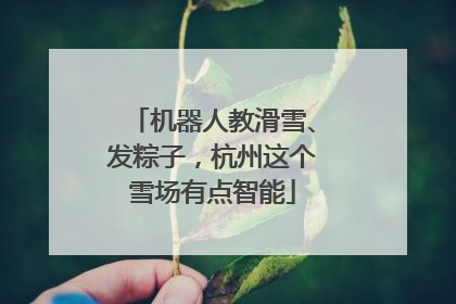 机器人教滑雪、发粽子，杭州这个雪场有点智能