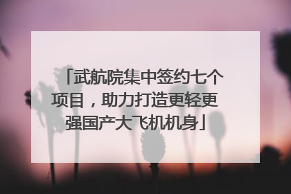 武航院集中签约七个项目，助力打造更轻更强国产大飞机机身