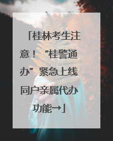 桂林考生注意！“桂警通办”紧急上线同户亲属代办功能→