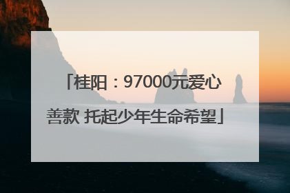 桂阳：97000元爱心善款 托起少年生命希望
