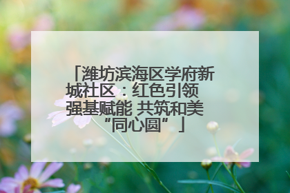潍坊滨海区学府新城社区：红色引领 强基赋能 共筑和美“同心圆”