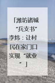 潍坊诸城“兵支书”李炜：让村民在家门口实现“就业”