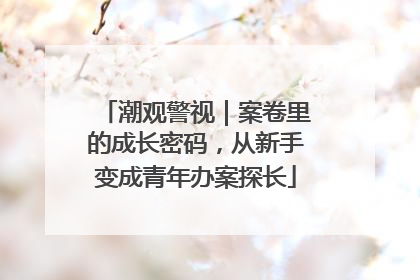 潮观警视｜案卷里的成长密码，从新手变成青年办案探长