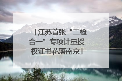 江苏首张“二检合一”专项计量授权证书花落南京