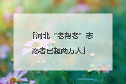 河北“老帮老”志愿者已超两万人