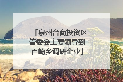 泉州台商投资区管委会主要领导到百崎乡调研企业