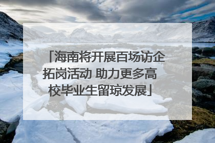 海南将开展百场访企拓岗活动 助力更多高校毕业生留琼发展