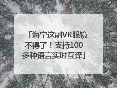 海宁这副VR眼镜不得了！支持100多种语言实时互译