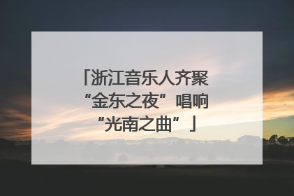 浙江音乐人齐聚“金东之夜”唱响“光南之曲”