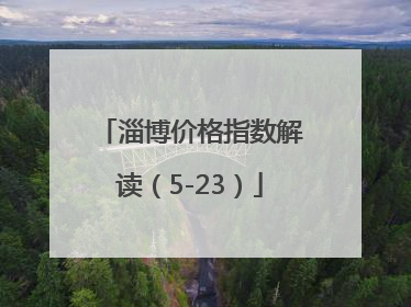 淄博价格指数解读（5-23）