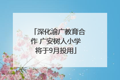 深化渝广教育合作 广安树人小学将于9月投用