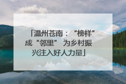 温州苍南：“榜样”成“邻里” 为乡村振兴注入好人力量
