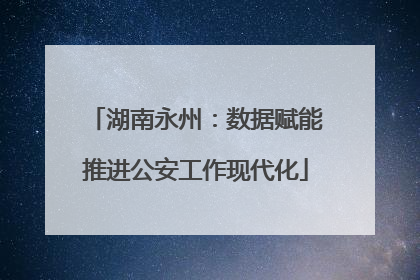 湖南永州：数据赋能推进公安工作现代化