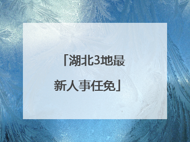 湖北3地最新人事任免