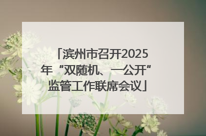 滨州市召开2025年“双随机、一公开” 监管工作联席会议