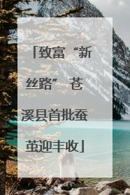 致富“新丝路” 苍溪县首批蚕茧迎丰收