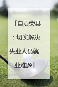 自贡荣县：切实解决失业人员就业难题
