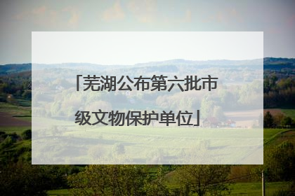 芜湖公布第六批市级文物保护单位