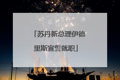 苏丹新总理伊德里斯宣誓就职