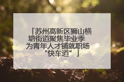 苏州高新区狮山横塘街道聚焦毕业季 为青年人才铺就职场“快车道”