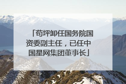 苟坪卸任国务院国资委副主任，已任中国星网集团董事长