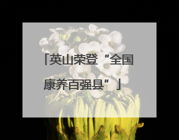 英山荣登“全国康养百强县”