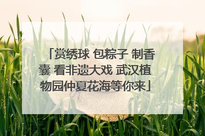 赏绣球 包粽子 制香囊 看非遗大戏 武汉植物园仲夏花海等你来