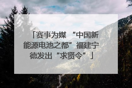 赛事为媒 “中国新能源电池之都”福建宁德发出“求贤令”