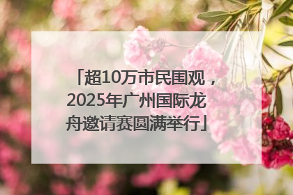 超10万市民围观，2025年广州国际龙舟邀请赛圆满举行