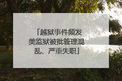 越狱事件频发 美监狱被批管理混乱、严重失职