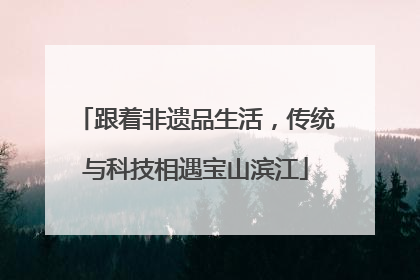跟着非遗品生活，传统与科技相遇宝山滨江