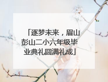 逐梦未来，眉山彭山二小六年级毕业典礼圆满礼成