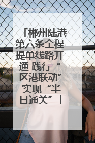 郴州陆港第六条全程提单线路开通 践行“区港联动” 实现“半日通关”