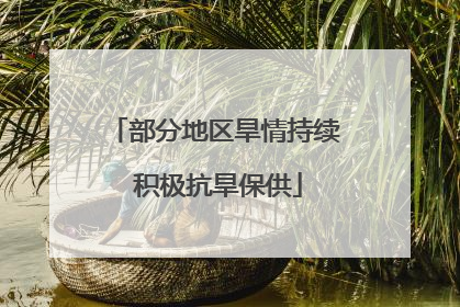 部分地区旱情持续 积极抗旱保供