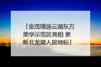 金茂璞逸云湖东方美学示范区亮相 更新北龙湖人居地标