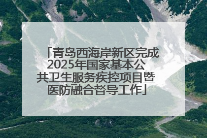 青岛西海岸新区完成2025年国家基本公共卫生服务疾控项目暨医防融合督导工作