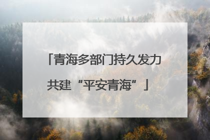青海多部门持久发力共建“平安青海”