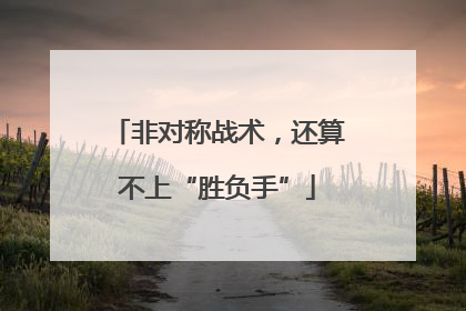 非对称战术，还算不上“胜负手”