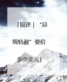 锐评｜“总统特赦”要价多少美元