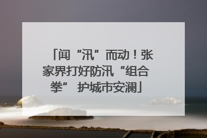 闻“汛”而动！张家界打好防汛“组合拳” 护城市安澜