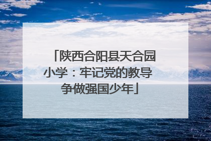 陕西合阳县天合园小学：牢记党的教导 争做强国少年
