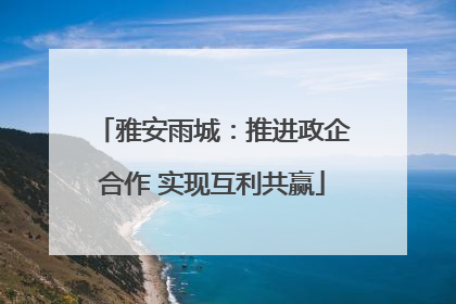雅安雨城：推进政企合作 实现互利共赢