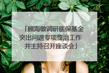 顾海敏调研医保基金突出问题专项整治工作并主持召开座谈会