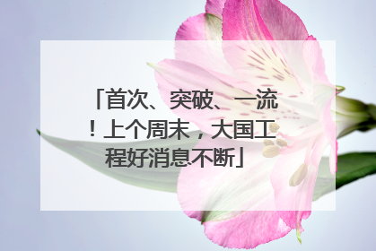首次、突破、一流！上个周末，大国工程好消息不断
