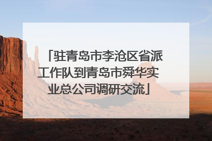 驻青岛市李沧区省派工作队到青岛市舜华实业总公司调研交流