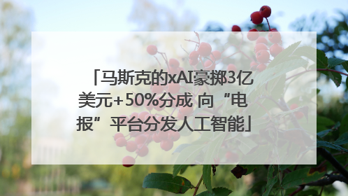 马斯克的xAI豪掷3亿美元+50%分成 向“电报”平台分发人工智能