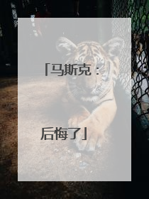 马斯克：后悔了