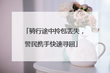 骑行途中拎包丢失，警民携手快速寻回