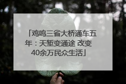 鸡鸣三省大桥通车五年：天堑变通途 改变40余万民众生活