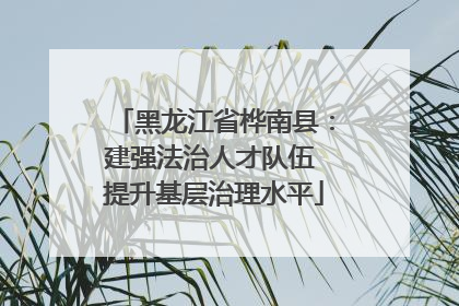 黑龙江省桦南县：建强法治人才队伍 提升基层治理水平